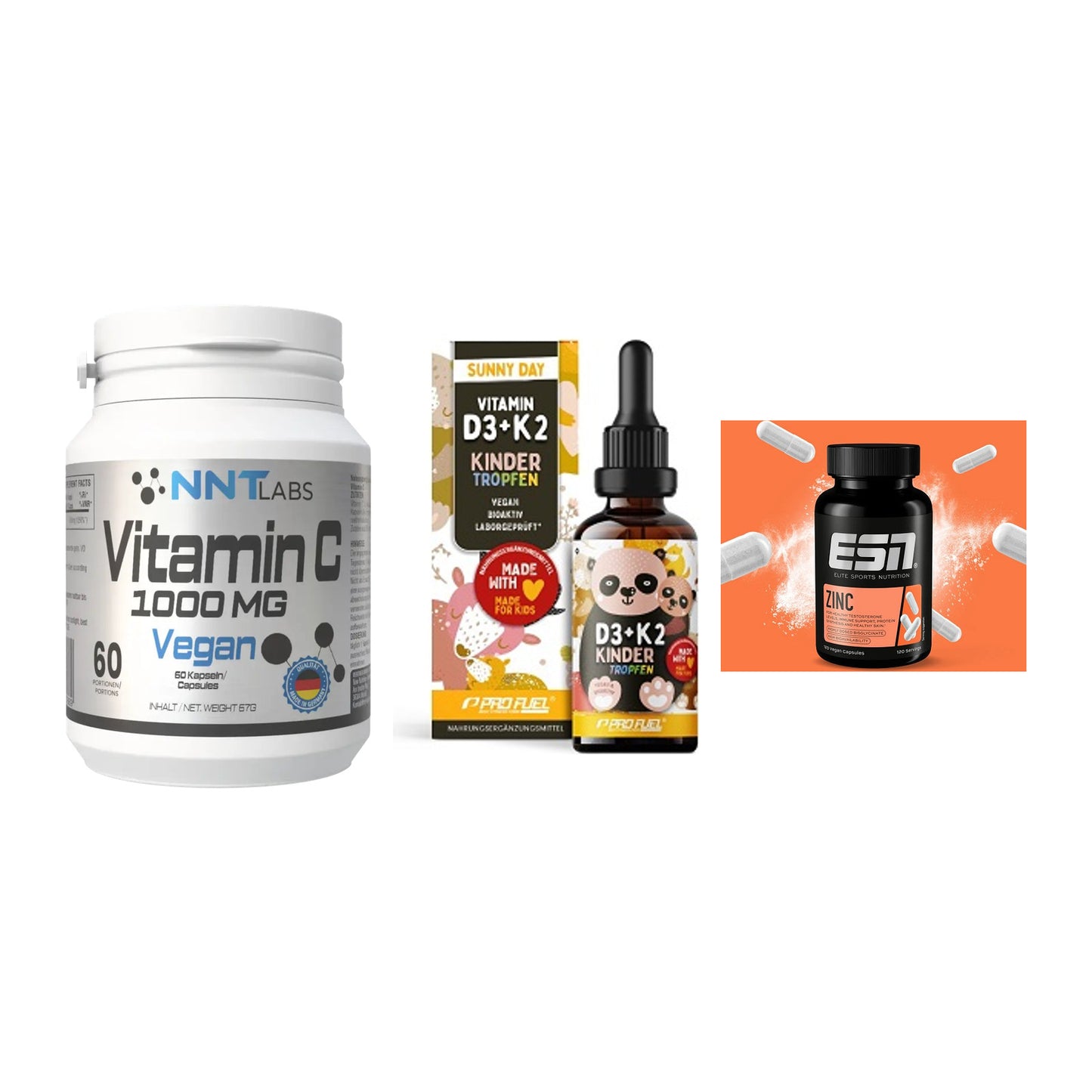 Immun-Set: NNT Vitamin C + ProFuel VITAMIN + ESN Zinc – alle enthaltenen Artikel