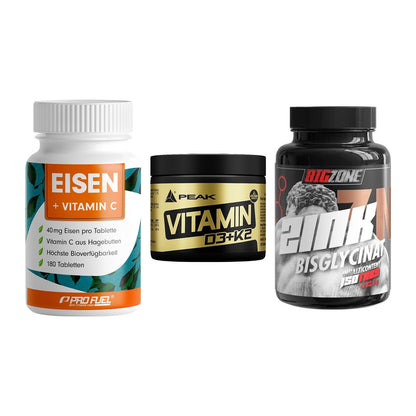 Immun-Set: ProFuel EISEN + Peak Vitamin + Big Zone Zink – alle enthaltenen Artikel