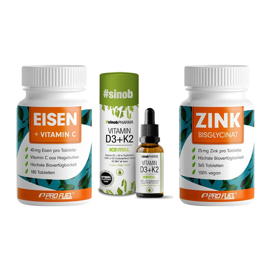 Immun-Set: ProFuel EISEN + Sinob Vitamin D3 + ProFuel Zink – alle enthaltenen Artikel