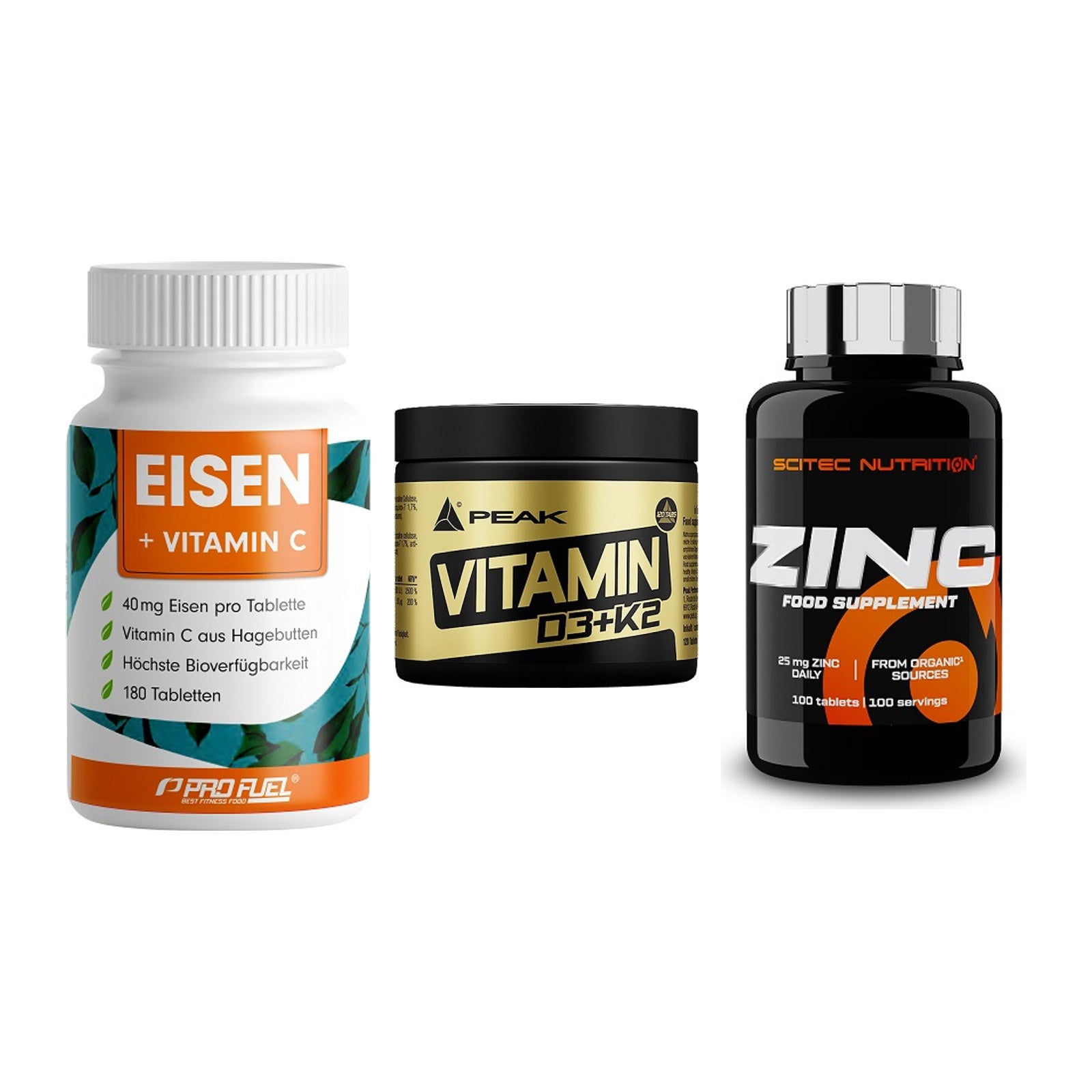 Immun-Set: ProFuel EISEN + Peak Vitamin + Scitec Zinc – alle enthaltenen Artikel