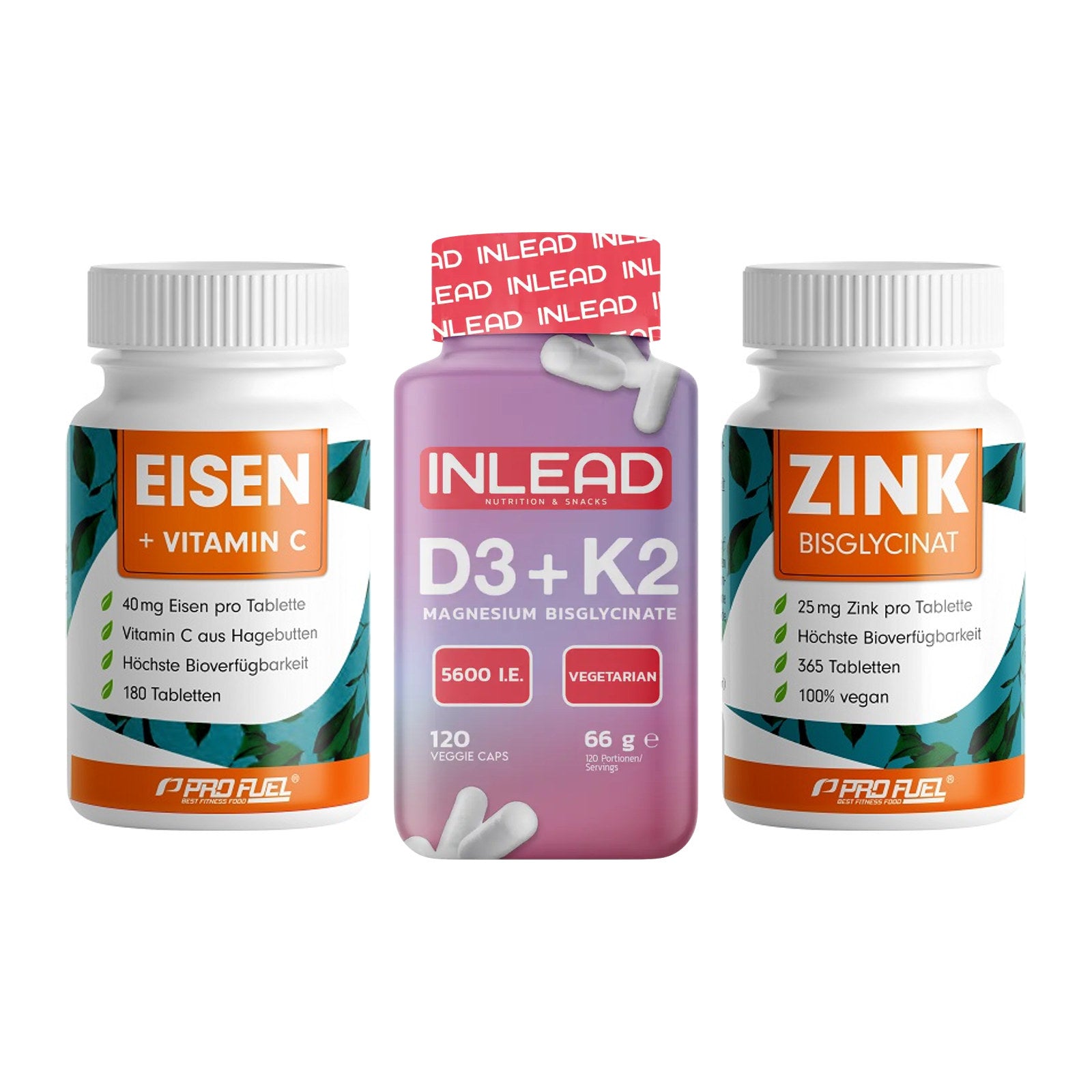 Immun-Set: ProFuel EISEN + INLEAD Vitamin D3 + ProFuel Zink – alle enthaltenen Artikel