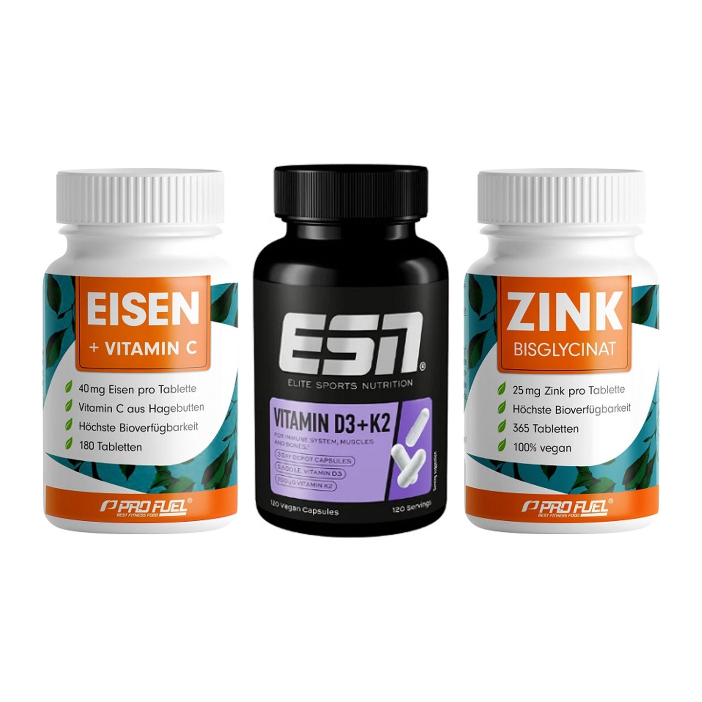 Immun-Set: ProFuel EISEN + ESN Vitamin D3 + ProFuel Zink – alle enthaltenen Artikel
