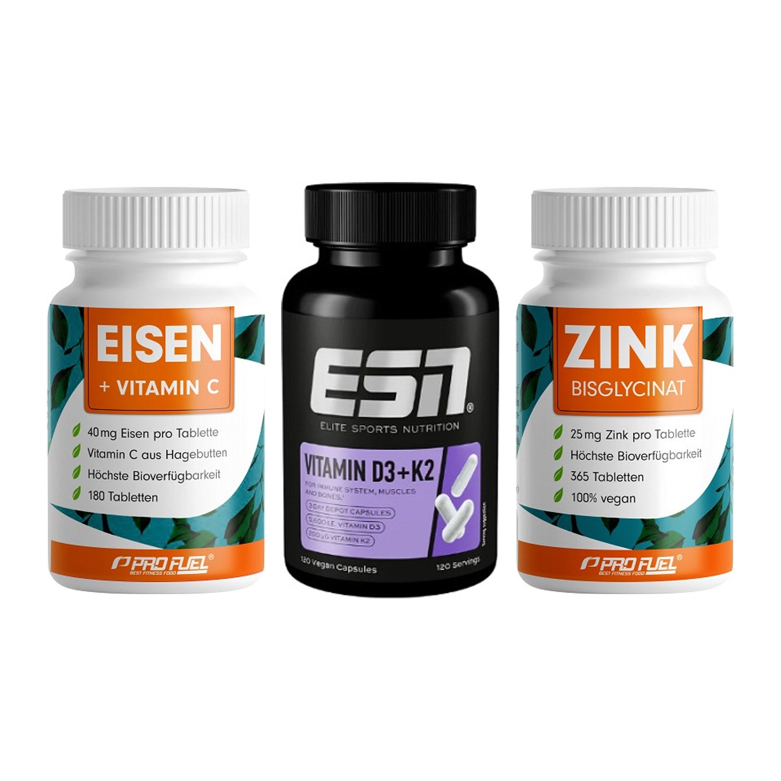 Immun-Set: ProFuel EISEN + ESN Vitamin D3 + ProFuel Zink – alle enthaltenen Artikel