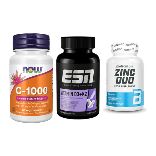 Immun-Set: Now Foods Vitamin + ESN Vitamin D3 + BioTech Zinc Duo – alle enthaltenen Artikel