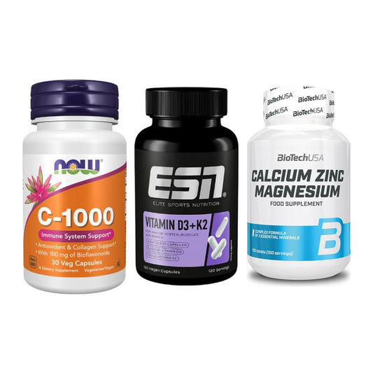 Immun-Set: Now Foods Vitamin + ESN Vitamin D3 + BioTech Calcium – alle enthaltenen Artikel