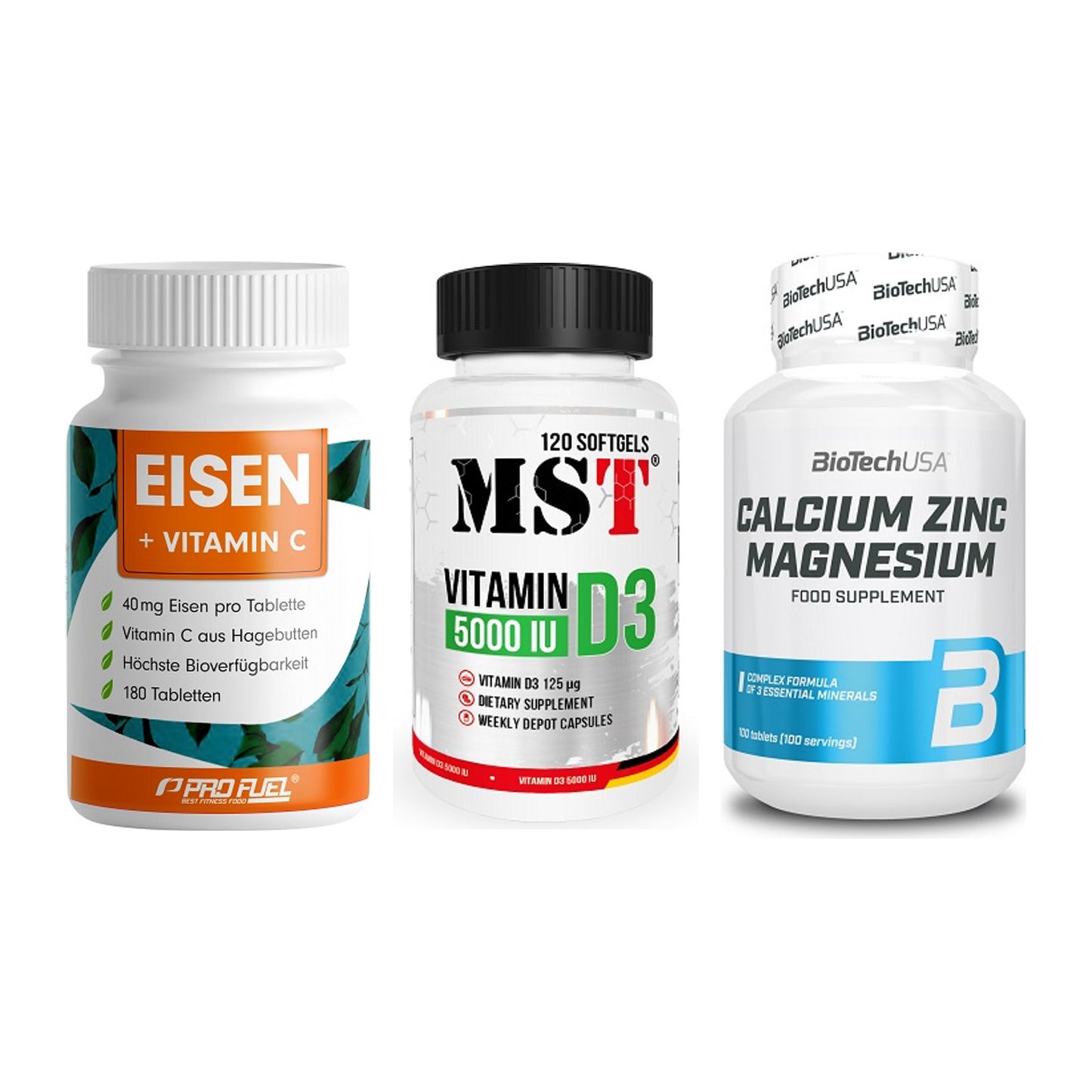 Immun-Set: ProFuel EISEN + MST Vitamin D3 + BioTech Calcium – alle enthaltenen Artikel