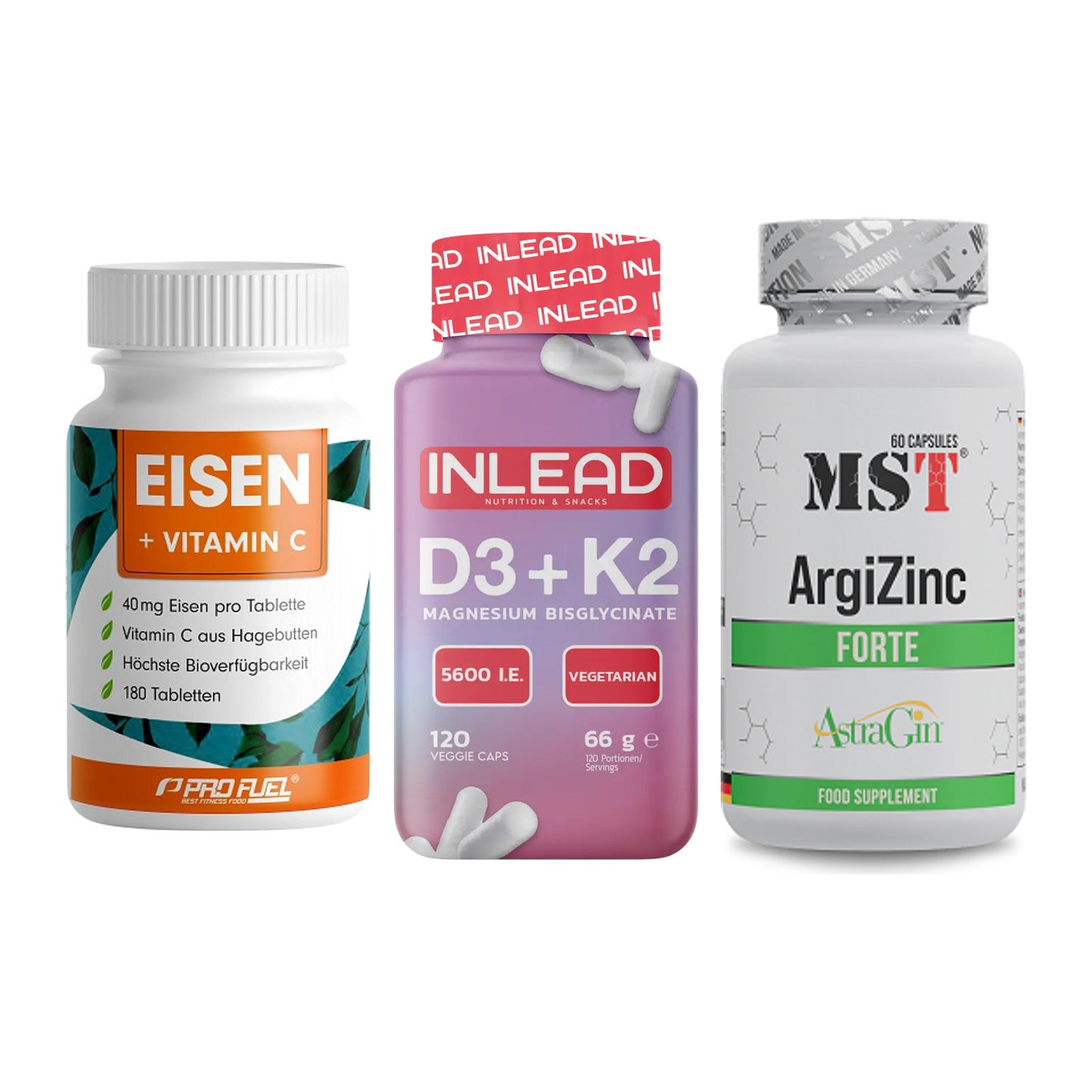 Immun-Set: ProFuel EISEN + INLEAD Vitamin D3 + MST ArgiZinc – alle enthaltenen Artikel