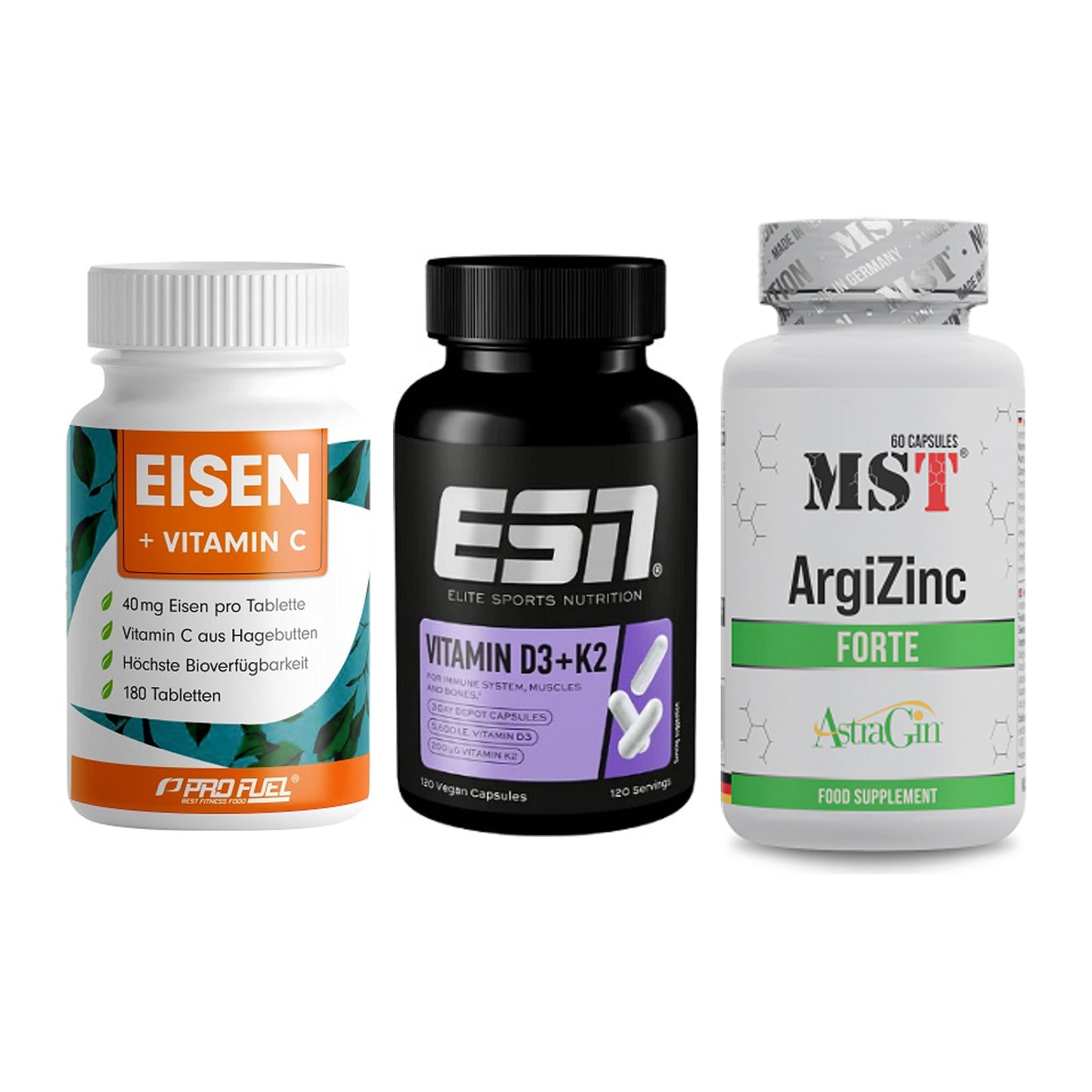 Immun-Set: ProFuel EISEN + ESN Vitamin D3 + MST ArgiZinc – alle enthaltenen Artikel