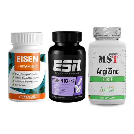 Immun-Set: ProFuel EISEN + ESN Vitamin D3 + MST ArgiZinc – alle enthaltenen Artikel