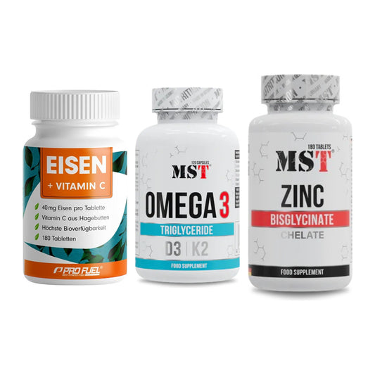 Immun-Set: ProFuel EISEN + MST Omega 3 500 + MST Zinc Chelate – alle enthaltenen Artikel