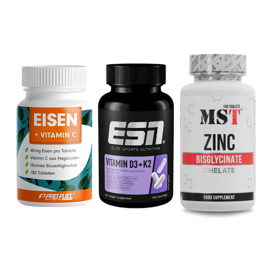 Immun-Set: ProFuel EISEN + ESN Vitamin D3 + MST Zinc Chelate – alle enthaltenen Artikel