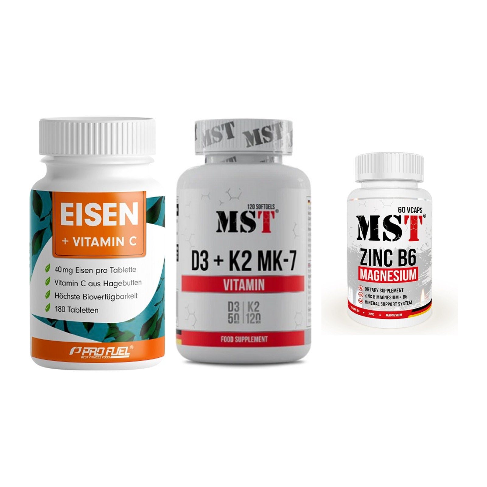Immun-Set: ProFuel EISEN + MST Vitamin D3 + MST Zinc – alle enthaltenen Artikel