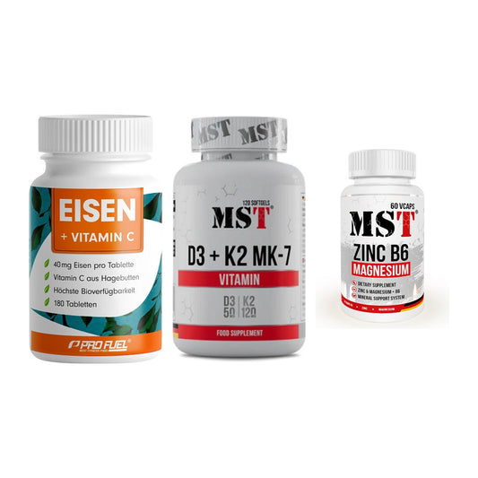 Immun-Set: ProFuel EISEN + MST Vitamin D3 + MST Zinc – alle enthaltenen Artikel