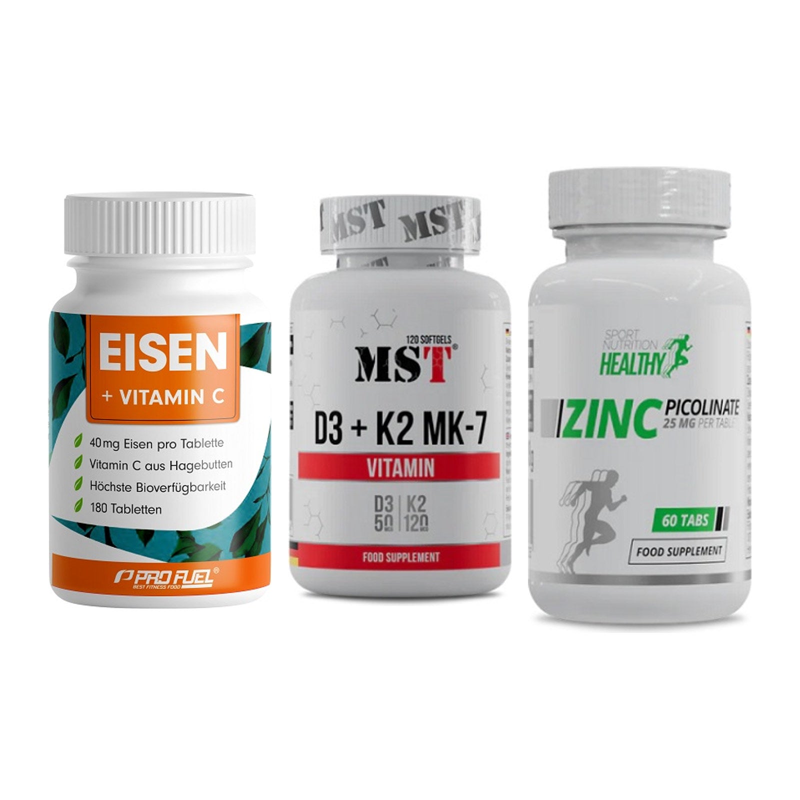 Immun-Set: ProFuel EISEN + MST Vitamin D3 + MST Healthy Zinc – alle enthaltenen Artikel