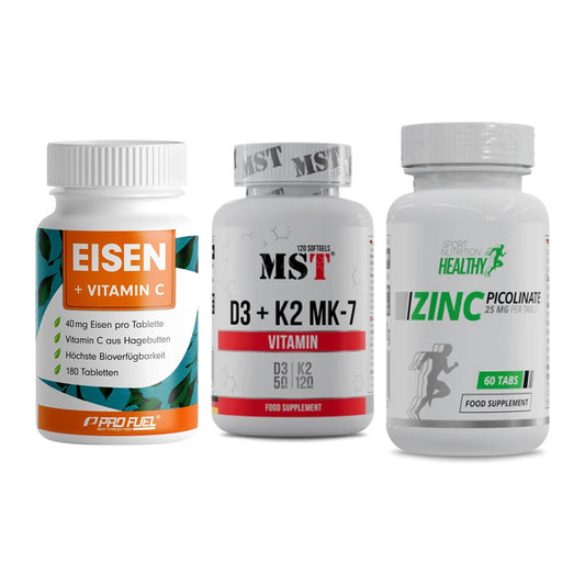 Immun-Set: ProFuel EISEN + MST Vitamin D3 + MST Healthy Zinc – alle enthaltenen Artikel