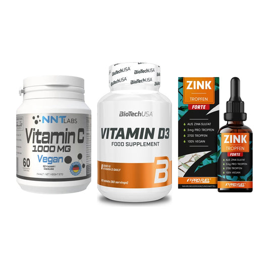 Immun-Set: NNT Vitamin C + BioTech Vitamin + ProFuel Zink – alle enthaltenen Artikel