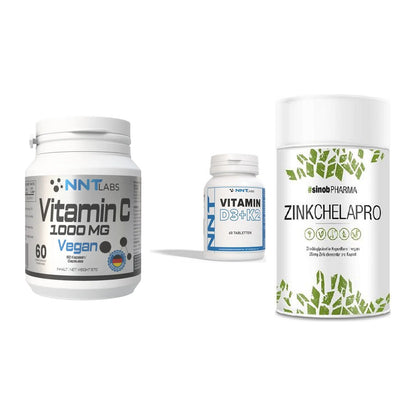 Immun-Set: NNT Vitamin C + NNT Vitamin D3+K2 + Sinob Zink – alle enthaltenen Artikel