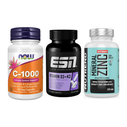 Immun-Set: Now Foods Vitamin + ESN Vitamin D3 + Nutrend Zinc – alle enthaltenen Artikel