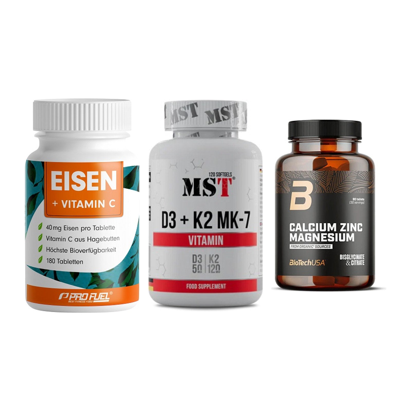 Immun-Set: ProFuel EISEN + MST Vitamin D3 + BioTech Calcium – alle enthaltenen Artikel