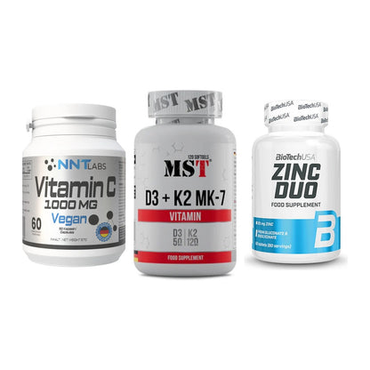 Immun-Set: NNT Vitamin C + MST Vitamin D3 + BioTech Zinc Duo – alle enthaltenen Artikel