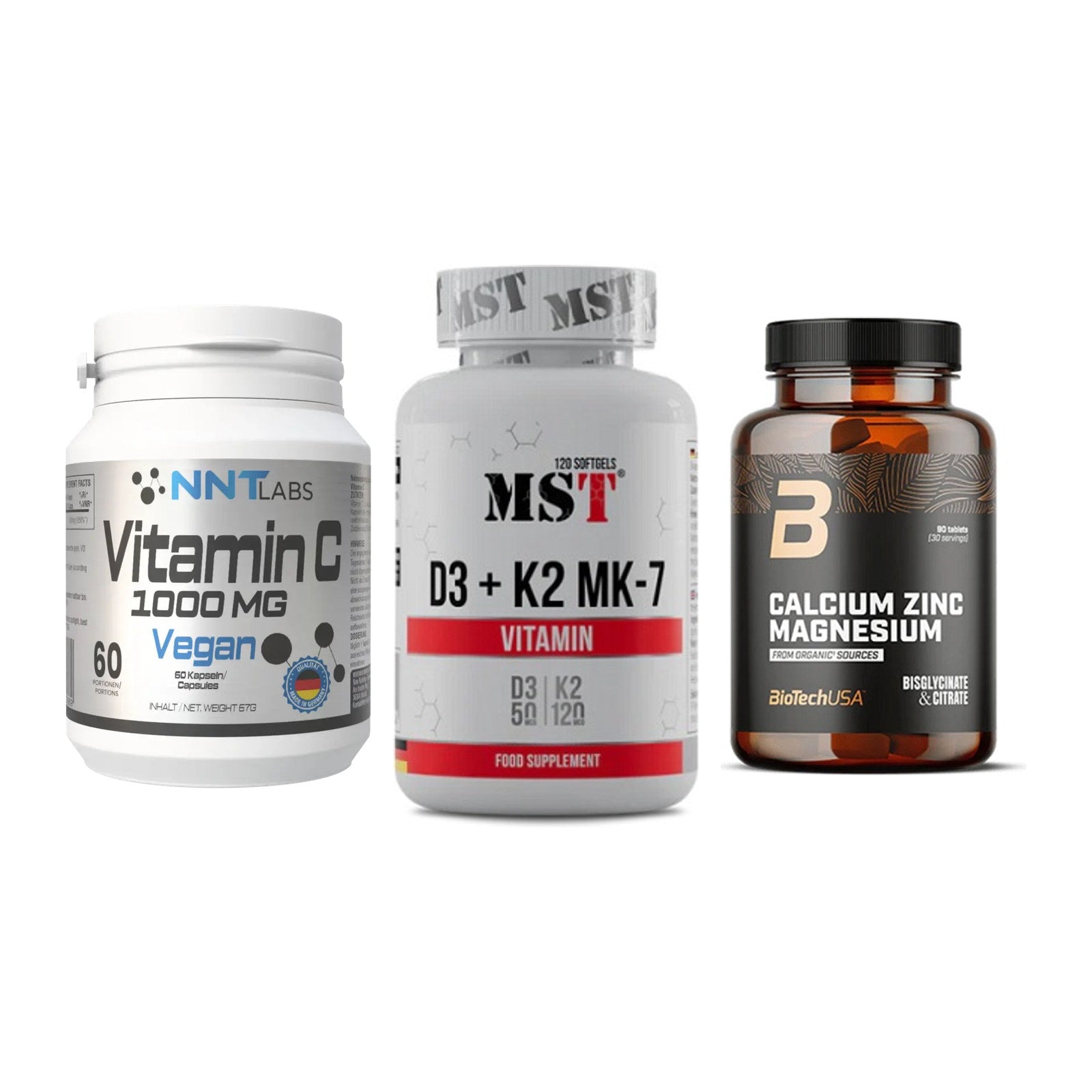 Immun-Set: NNT Vitamin C + MST Vitamin D3 + BioTech Calcium – alle enthaltenen Artikel