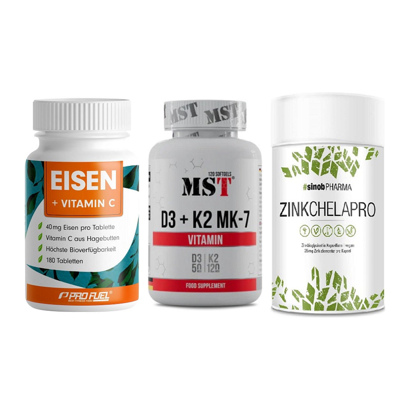 Immun-Set: ProFuel EISEN + MST Vitamin D3 + Sinob Zink – alle enthaltenen Artikel