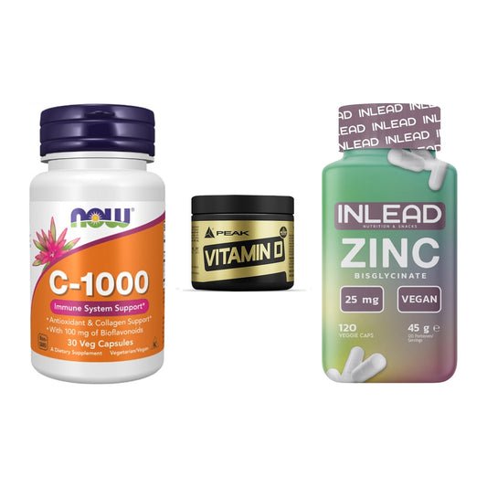 Immun-Set: Now Foods Vitamin + Peak Vitamin D + INLEAD Zink – alle enthaltenen Artikel