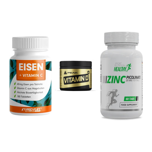 Immun-Set: ProFuel EISEN + Peak Vitamin D + MST Healthy Zinc – alle enthaltenen Artikel