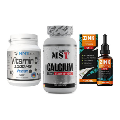 Immun-Set: NNT Vitamin C + MST Calcium + ProFuel Zink – alle enthaltenen Artikel