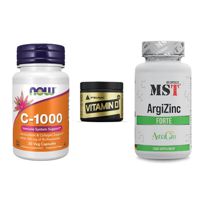 Immun-Set: Now Foods Vitamin + Peak Vitamin D + MST ArgiZinc – alle enthaltenen Artikel