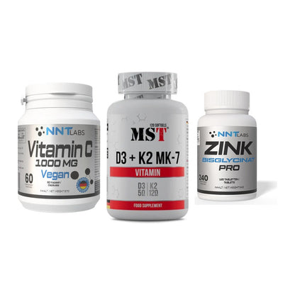 Immun-Set: NNT Vitamin C + MST Vitamin D3 + NNT Zink 50mg – alle enthaltenen Artikel