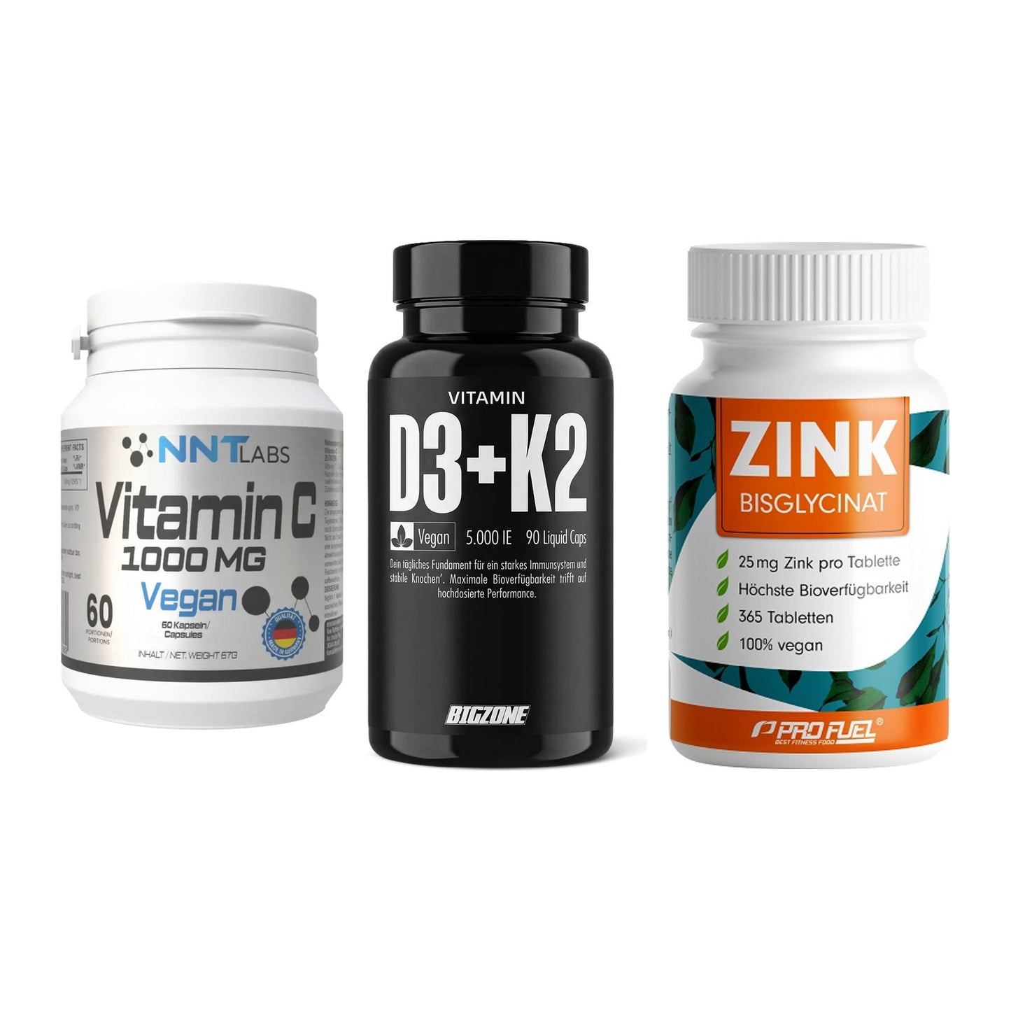 Immun-Set: NNT Vitamin C + Big Zone Vitamin + ProFuel Zink – alle enthaltenen Artikel