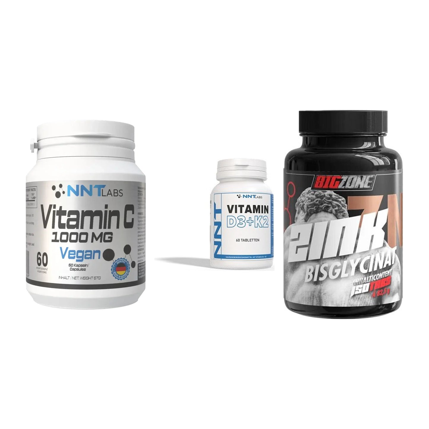 Immun-Set: NNT Vitamin C + NNT Vitamin D3+K2 + Big Zone Zink – alle enthaltenen Artikel