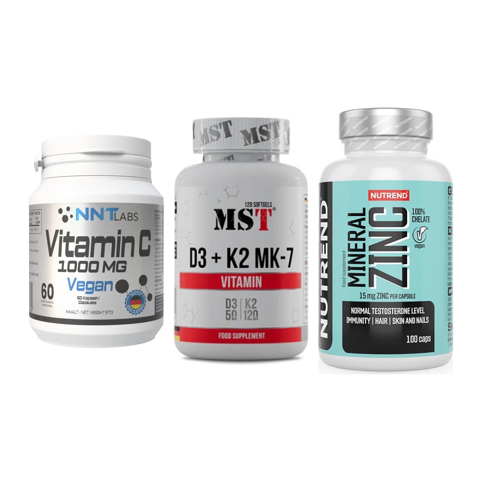 Immun-Set: NNT Vitamin C + MST Vitamin D3 + Nutrend Zinc – alle enthaltenen Artikel