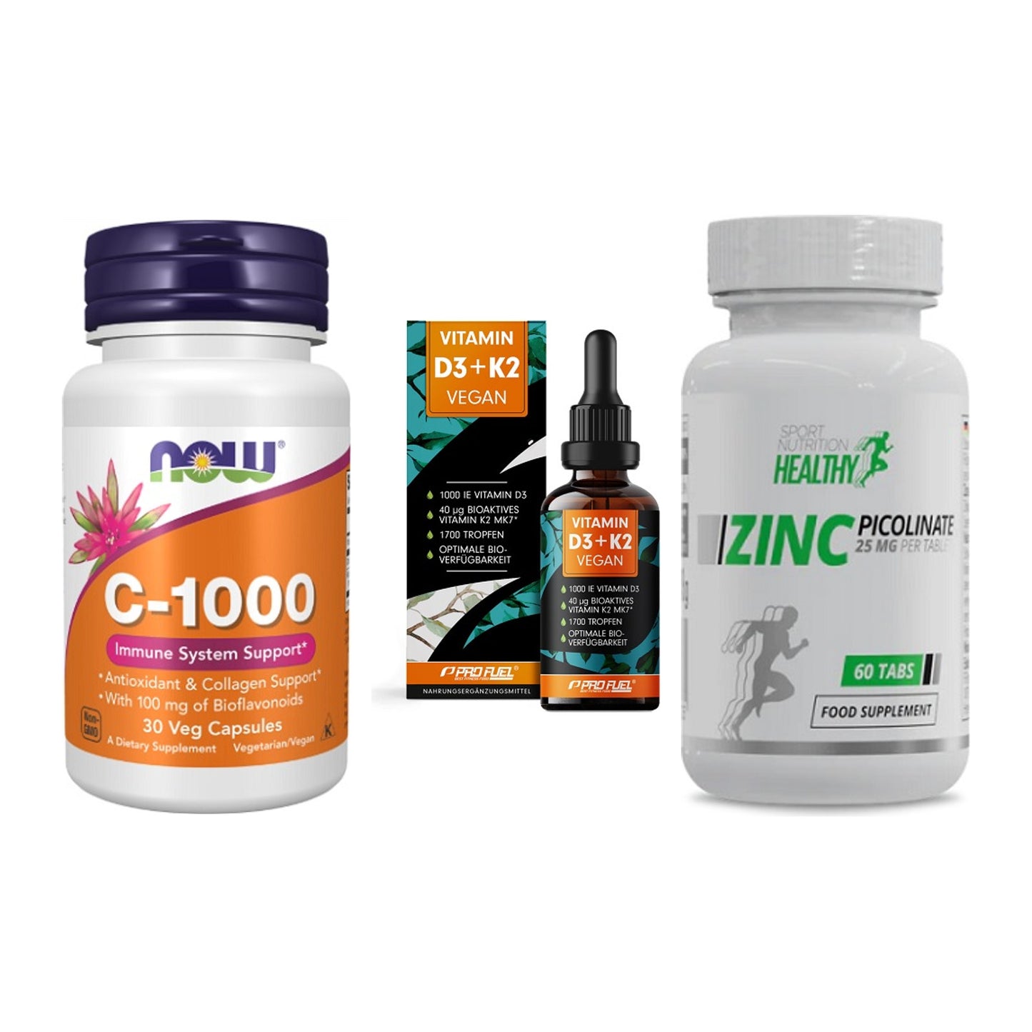 Immun-Set: Now Foods Vitamin + ProFuel Vitamin + MST Healthy Zinc – alle enthaltenen Artikel