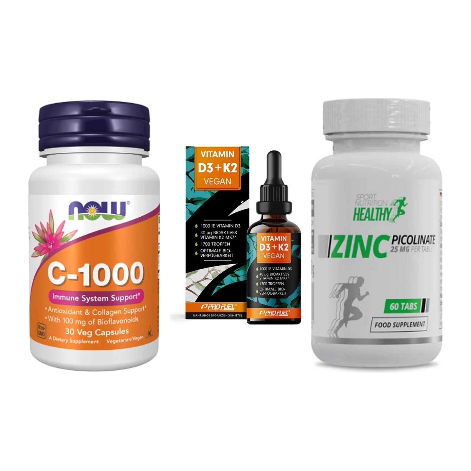 Immun-Set: Now Foods Vitamin + ProFuel Vitamin + MST Healthy Zinc – alle enthaltenen Artikel