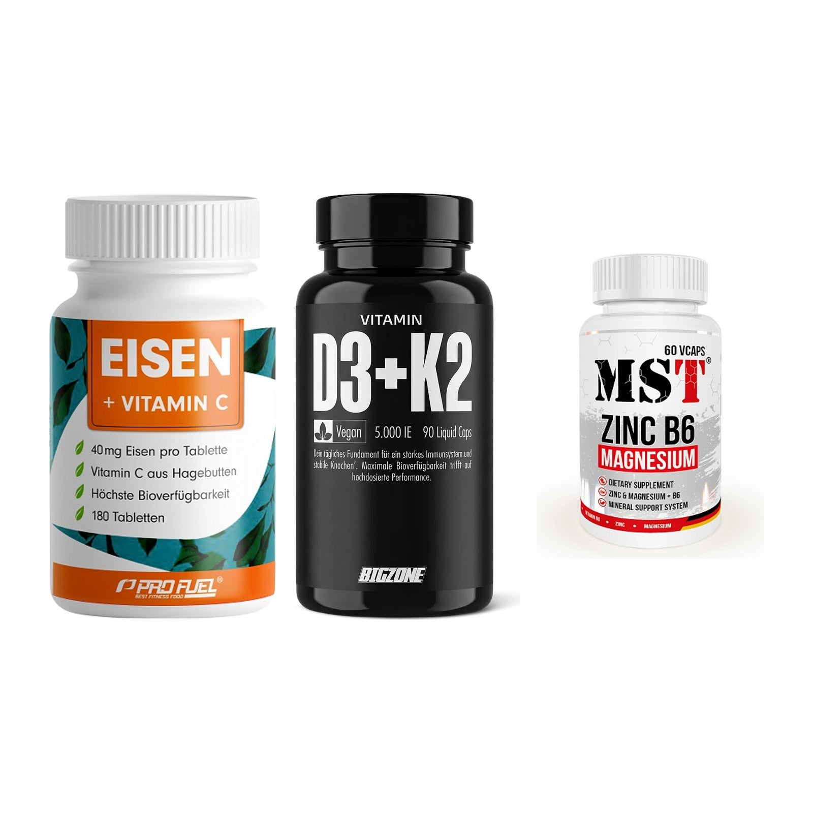 Immun-Set: ProFuel EISEN + Big Zone Vitamin + MST Zinc – alle enthaltenen Artikel