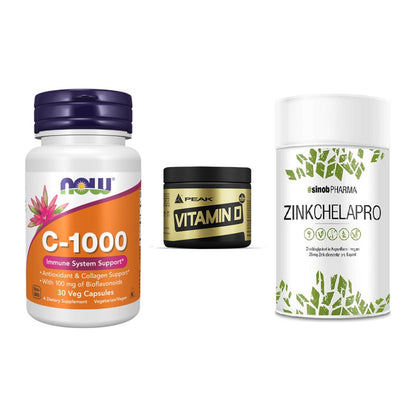 Immun-Set: Now Foods Vitamin + Peak Vitamin D + Sinob Zink – alle enthaltenen Artikel