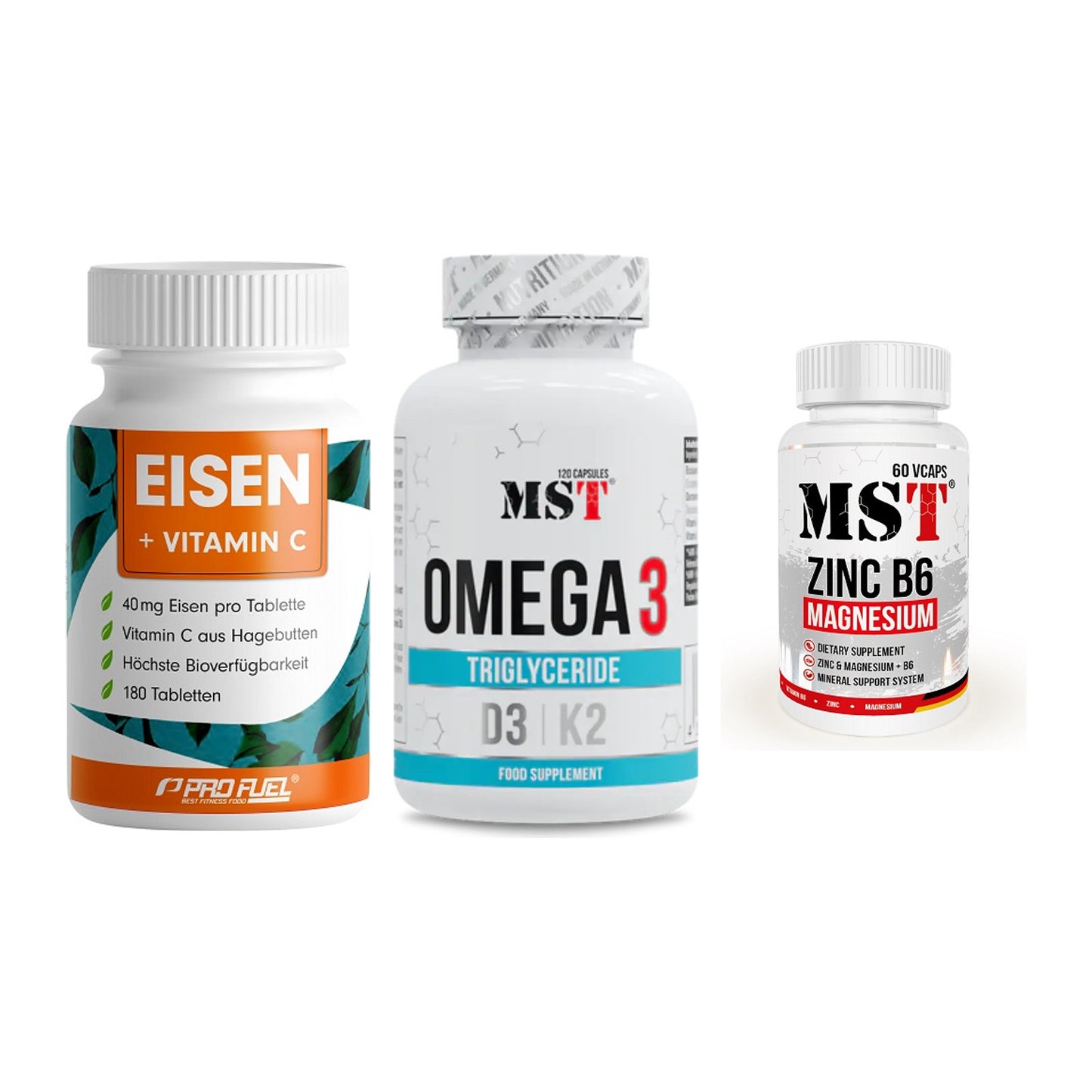 Immun-Set: ProFuel EISEN + MST Omega 3 500 + MST Zinc – alle enthaltenen Artikel