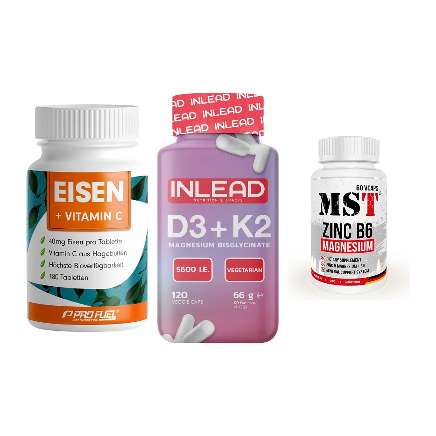 Immun-Set: ProFuel EISEN + INLEAD Vitamin D3 + MST Zinc – alle enthaltenen Artikel