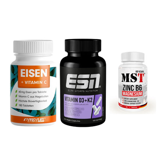 Immun-Set: ProFuel EISEN + ESN Vitamin D3 + MST Zinc – alle enthaltenen Artikel
