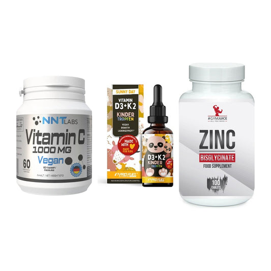 Immun-Set: NNT Vitamin C + ProFuel VITAMIN + #GYMJUICE ZINC – alle enthaltenen Artikel