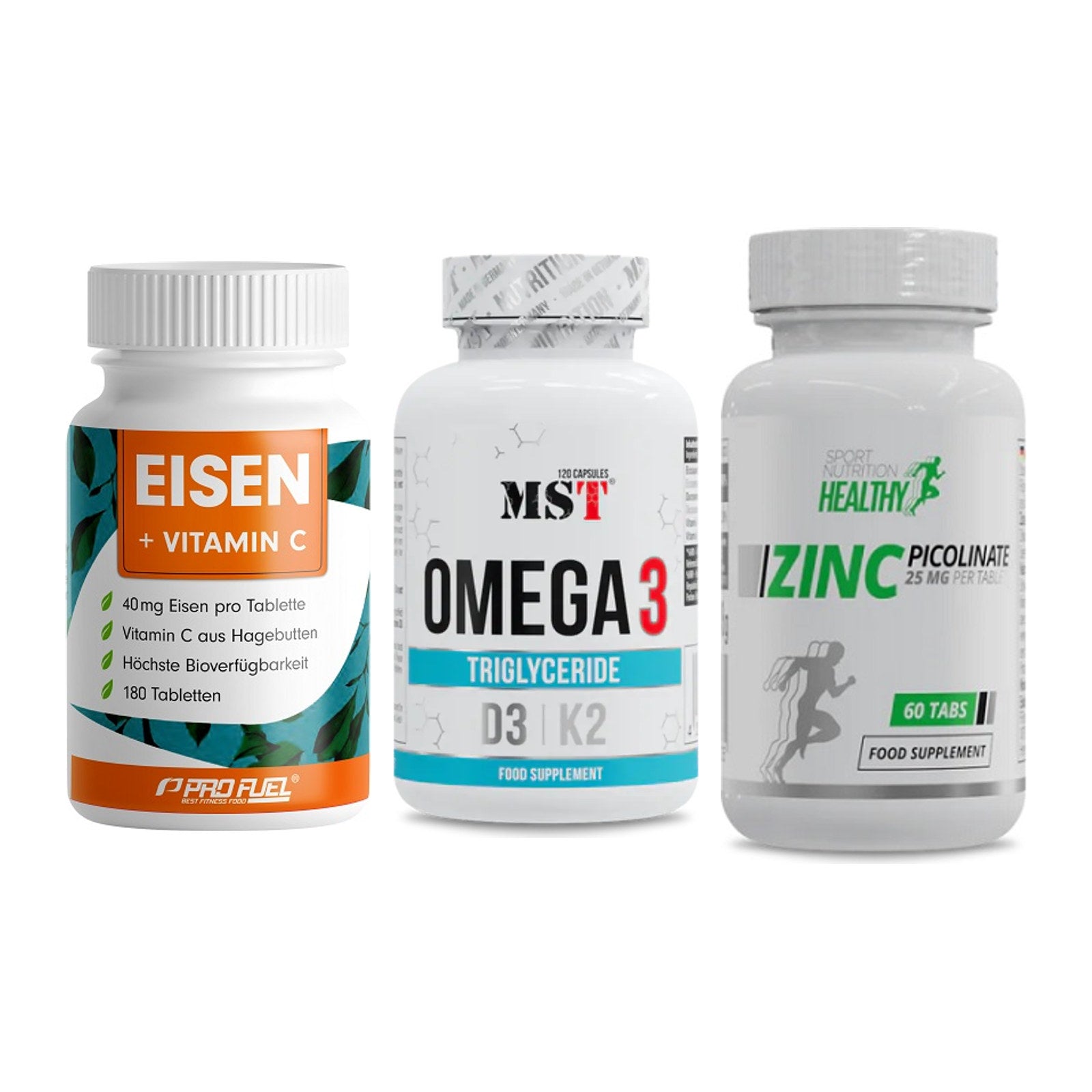 Immun-Set: ProFuel EISEN + MST Omega 3 500 + MST Healthy Zinc – alle enthaltenen Artikel
