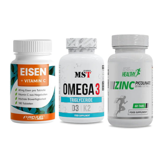 Immun-Set: ProFuel EISEN + MST Omega 3 500 + MST Healthy Zinc – alle enthaltenen Artikel