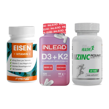 Immun-Set: ProFuel EISEN + INLEAD Vitamin D3 + MST Healthy Zinc – alle enthaltenen Artikel