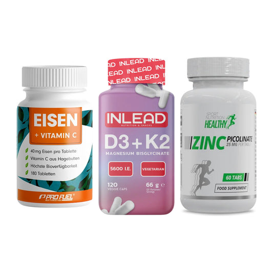 Immun-Set: ProFuel EISEN + INLEAD Vitamin D3 + MST Healthy Zinc – alle enthaltenen Artikel