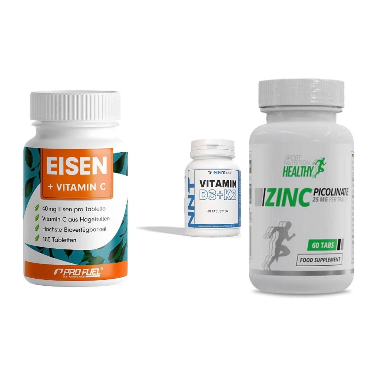 Immun-Set: ProFuel EISEN + NNT Vitamin D3+K2 + MST Healthy Zinc – alle enthaltenen Artikel