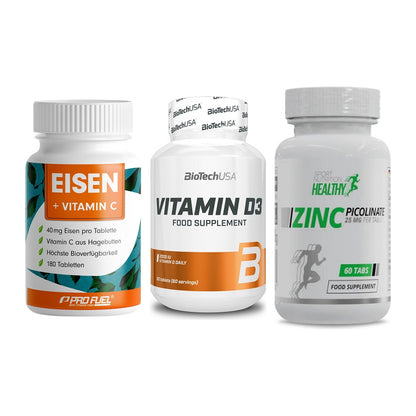 Immun-Set: ProFuel EISEN + BioTech Vitamin + MST Healthy Zinc – alle enthaltenen Artikel