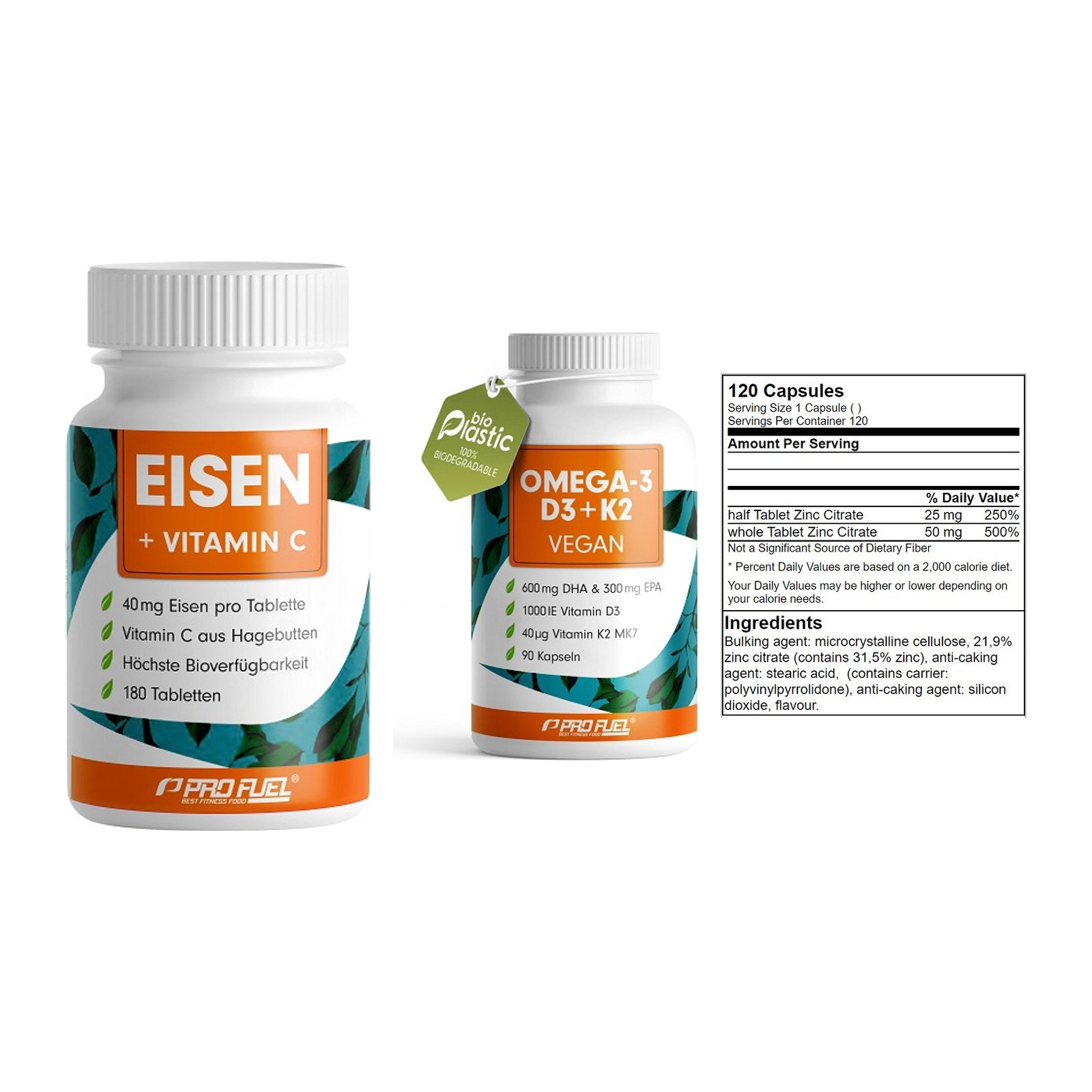 Immun-Set: ProFuel EISEN + ProFuel Omega 3 + GN Zinc Citrate – alle enthaltenen Artikel