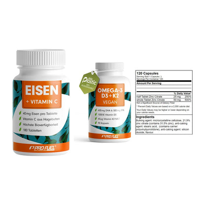 Immun-Set: ProFuel EISEN + ProFuel Omega 3 + GN Zinc Citrate – alle enthaltenen Artikel